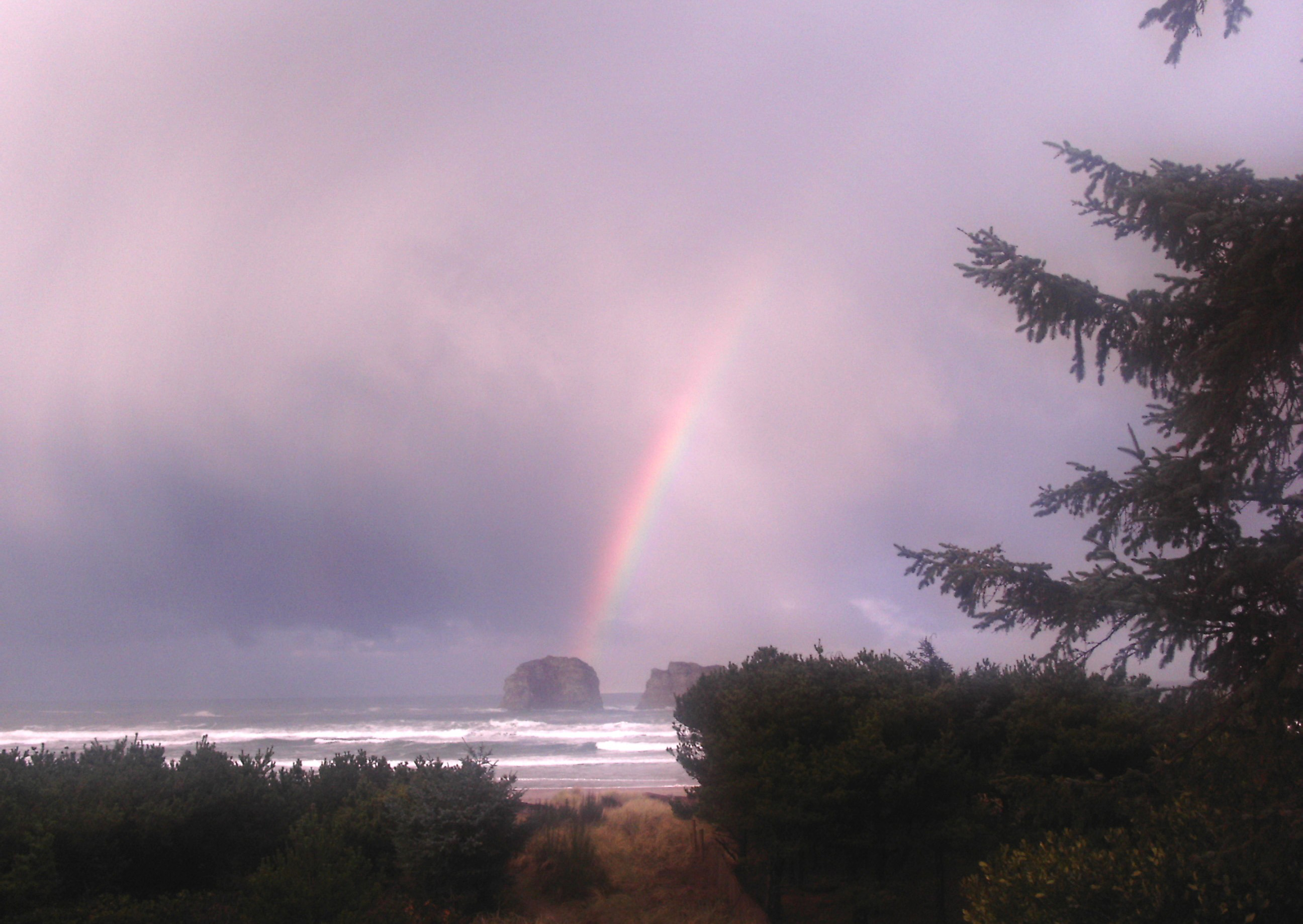 Rainbow over Twin Rocks Oregon